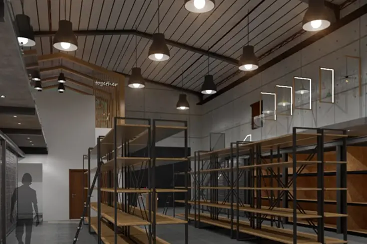 Local comercial remodelado en Bogotá con nueva distribución y acabados actualizados